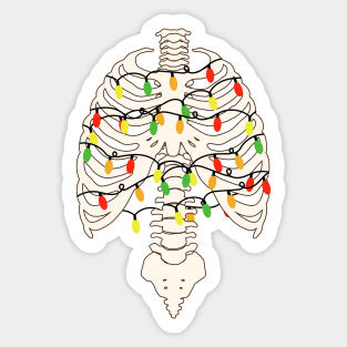 Skeleton in Christmas Lights Sticker